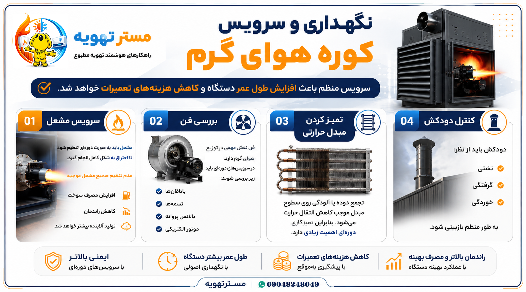 نگهداری و سرویس کوره های هوای گرم