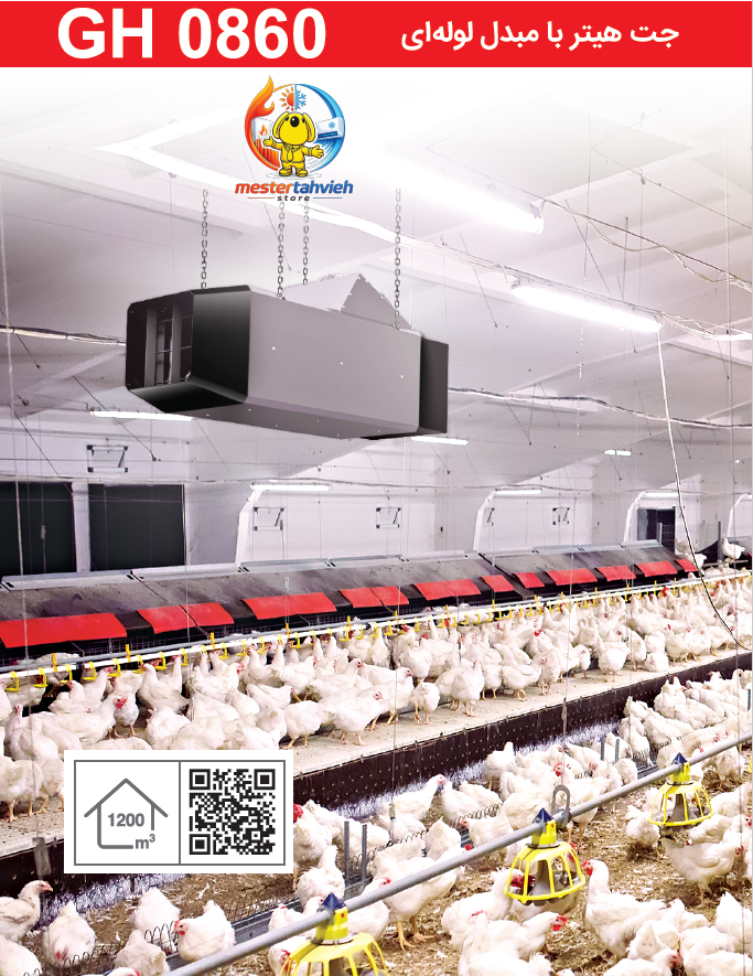 جت هیتر گازی گلخانه ای انرژی مدل GH0860 (محفظه احتراق بسته)